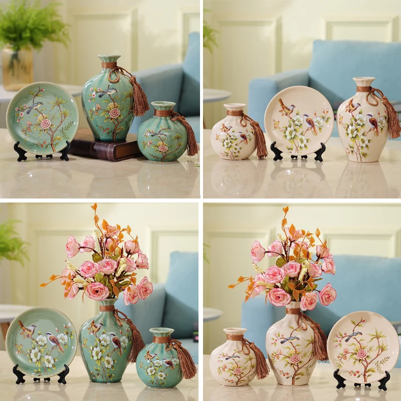 3 шт./компл. Новая китайская керамическая ваза курительные полки вазы для цветов