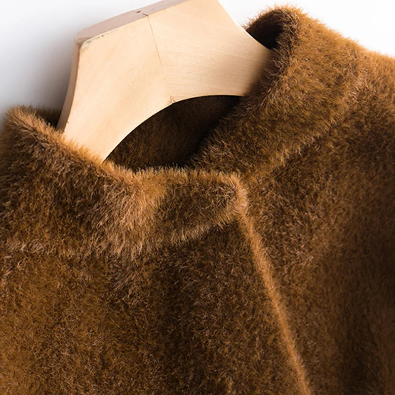 Женская куртка 2018 высокого качества осень-зима Альпака волокна шерсти покрыты