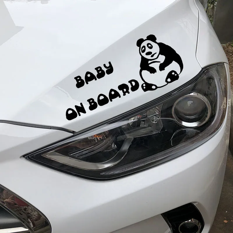 YJZT 16.4X6.7CM Fat Panda BABY ON BOARD Fashion Cartoon Car Sticker Rear Windshield Decoration Decal C25-0282 | Автомобили и