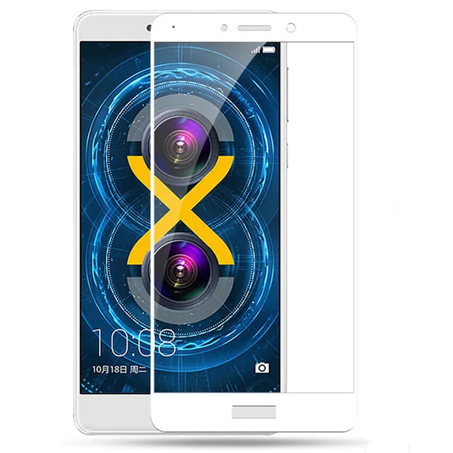 White Для huawei Honor 6X закаленное стекло полное покрытие HD Премиум защитное стекло пленка для Honor 6X6 X защитные пленки для экрана - Цвет: White