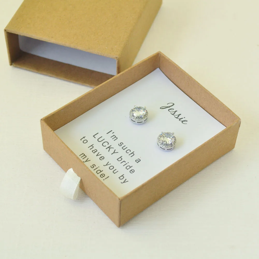 Style 02 (earrings) Индивидуальный подарок для подружки невесты, серьги для невесты, индивидуальные серьги для нее, лучший Fridens Sisters подарок, свадебный подарок - Цвет: Style 02 (earrings)