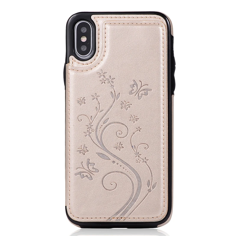 Чехол с тиснением в стиле ретро для iPhone 7, 8, 6, 6S Plus, X, XR, XS Max, кожаный флип-чехол с подставкой для iPhone X, XR, XS Max, сумки для слотов