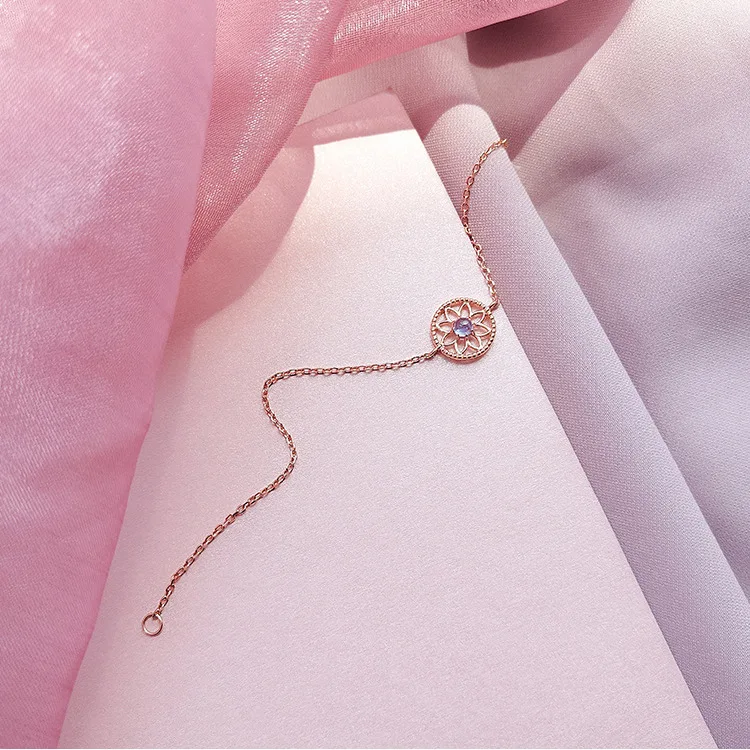 2019 Elegant 925 Sterling Silver Cutely Flower Charm Anklet For Women S925 Ankle Bracelet Chain Adjustable Length Gifts | Украшения и