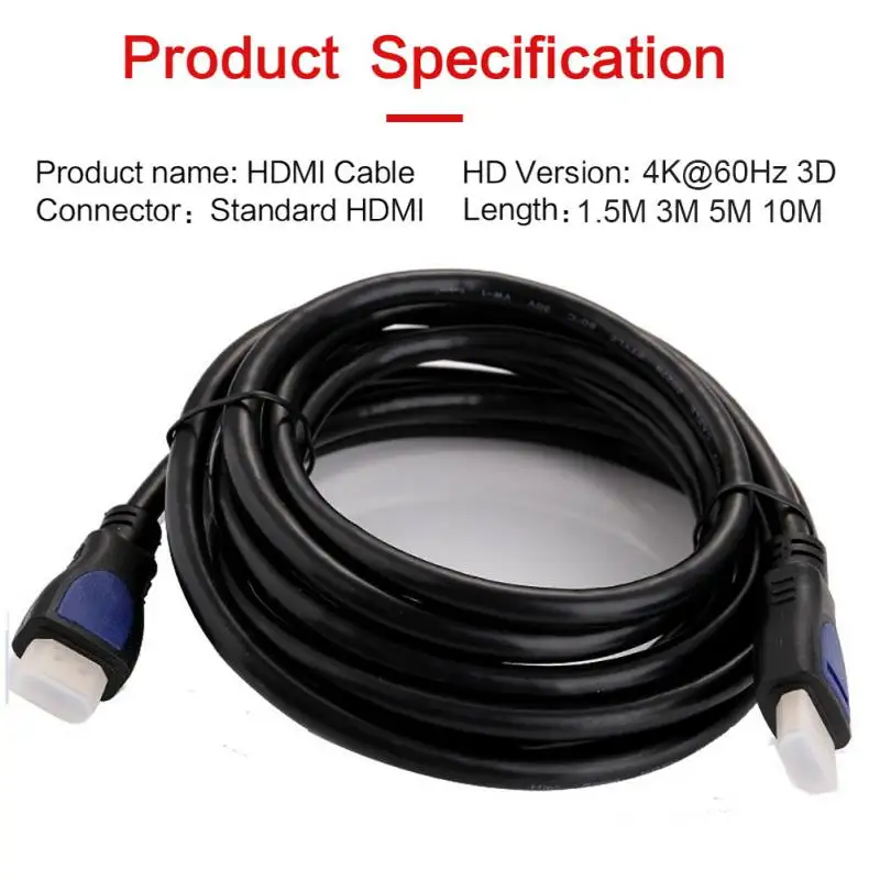 

4K TV HD HDMI Cable HDMI to HDMI 2.0 Cables 18 Gbps High Speed Transfer for PS4 PS3 Xbox One PC HDTV 1.5m 3m 5m 10m