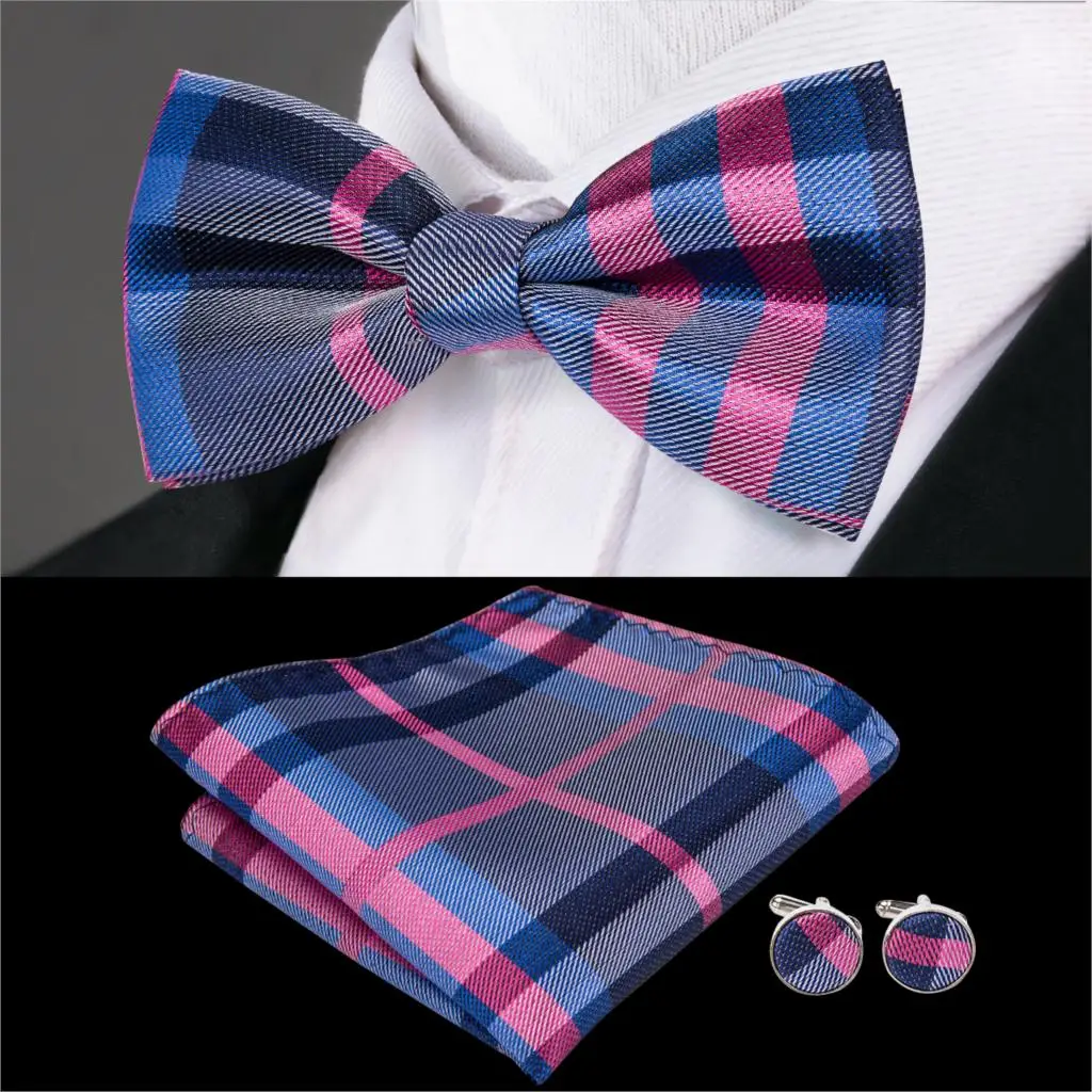 Hi-Tie бренд мужской галстук-бабочка модный синий Одноцветный шелковый галстук-бабочка платок запонки набор мужской свадебный галстук-бабочка noeud papillon homme LH-753