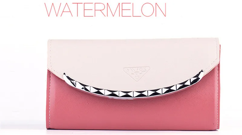 watermelon Роскошные Длинные кожаные Для женщин кошелек дизайнер женской телефон клатч кошелек для монет мешок известный бренд деньги walet cuzdan portomonee Валле - Цвет: watermelon
