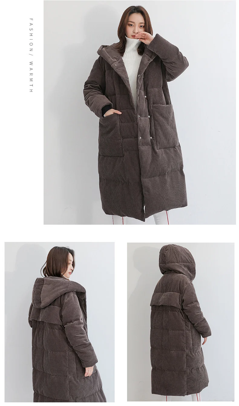 GBYXTY, длинный пуховик, chaqueta pluma mujer,, зимний женский, толстый, с капюшоном, большой размер, пуховик и пальто, пальто, ZA953