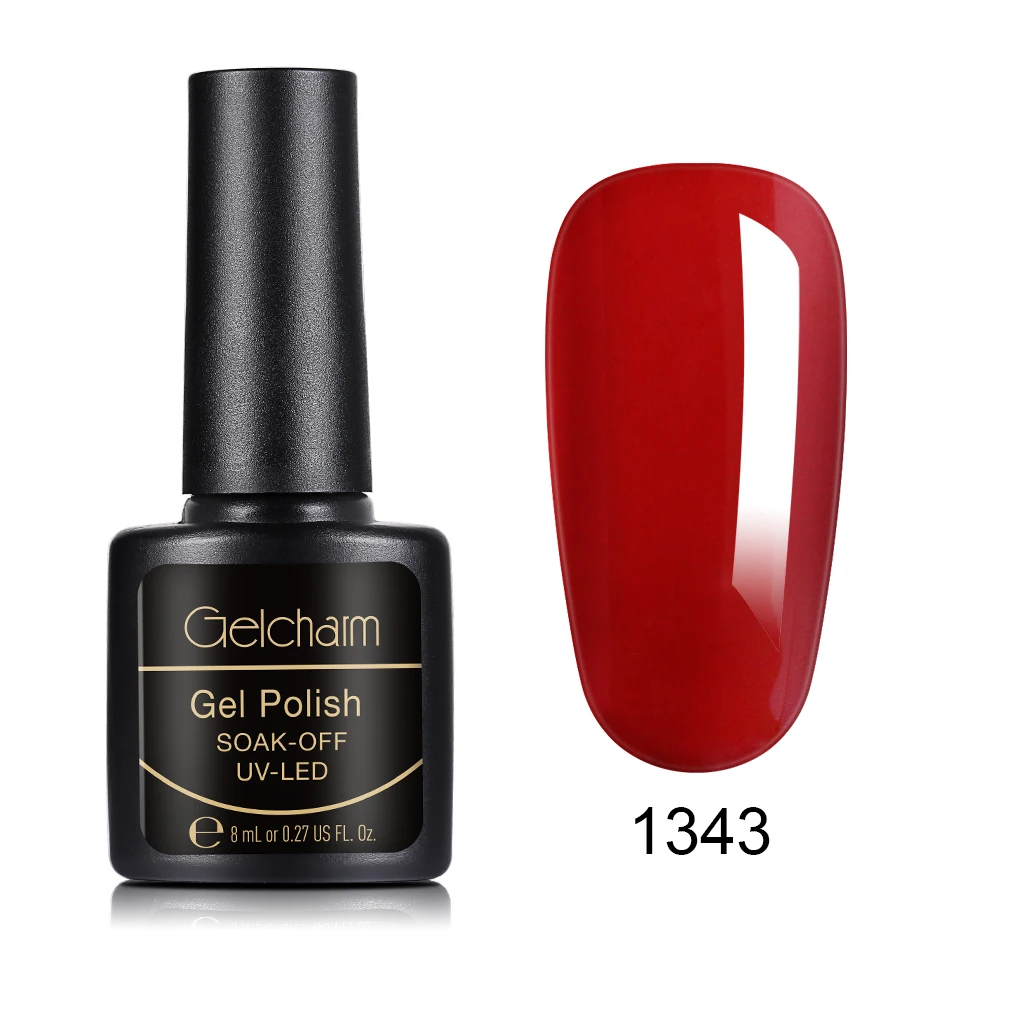 1343 8ml Pure Color Nail Polish Soak Off Semi Perment UV LED Glue Nail Polish Lucky Lacquer Top Base Primer Hybrid Stamping Paint - Цвет: 1343