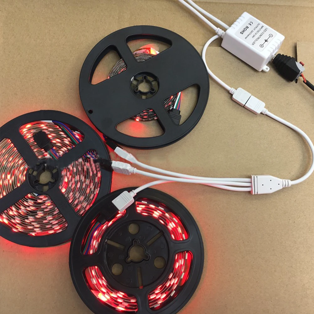 Цветная (RGB) светильник без пайки разветвитель кабель удлинитель для