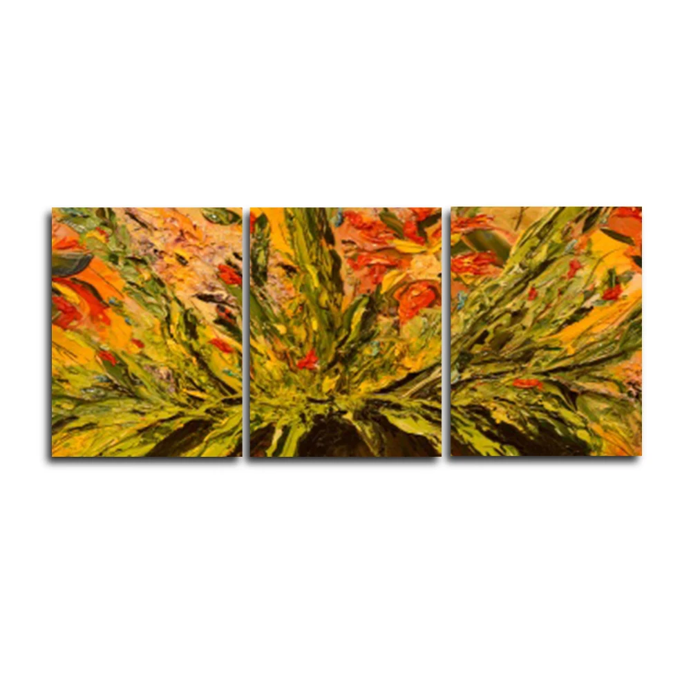 3 Панели без рамки абстрактная Холст Картина маслом современная настенная работа