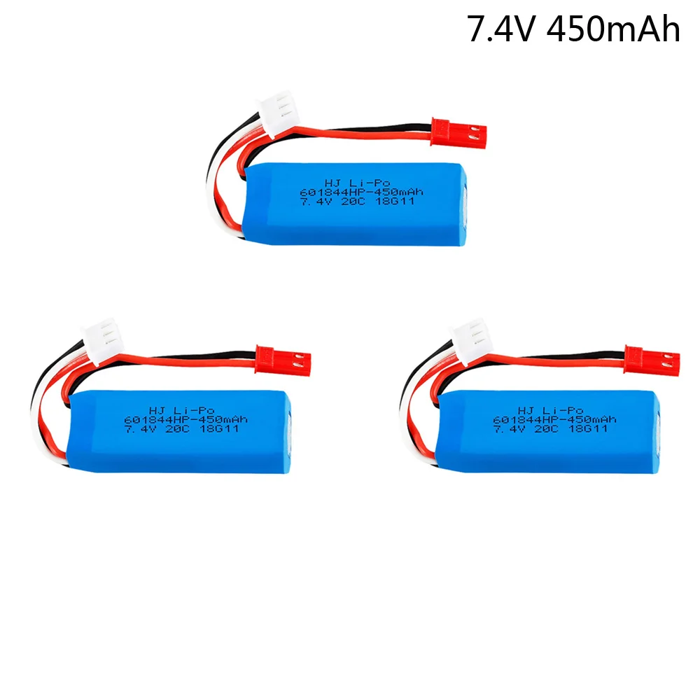 7,4 V 450mAh литий-полимерный Батарея 2S для WLtoys K969 K989 K999 P929 P939 RC автомобиль 601844 20C 7,4 V 450 мА-ч