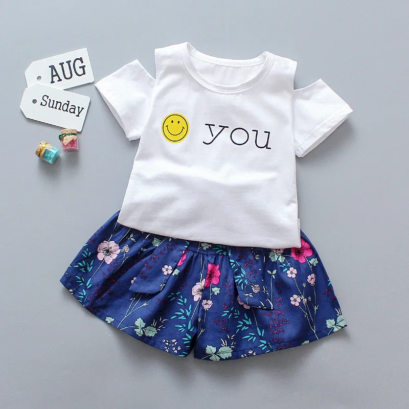 Одежда для маленьких девочек топы с короткими рукавами малышей футболка +