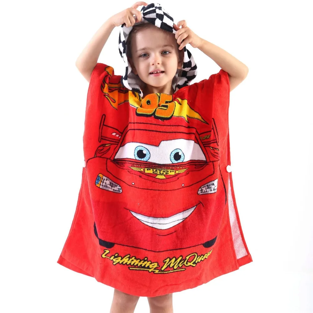 

Disney Mickey Minnie Mouse Cars Daisy Princess Hooded Bath towel cotton cloak bath towel boy girl kids baby beach towel gift