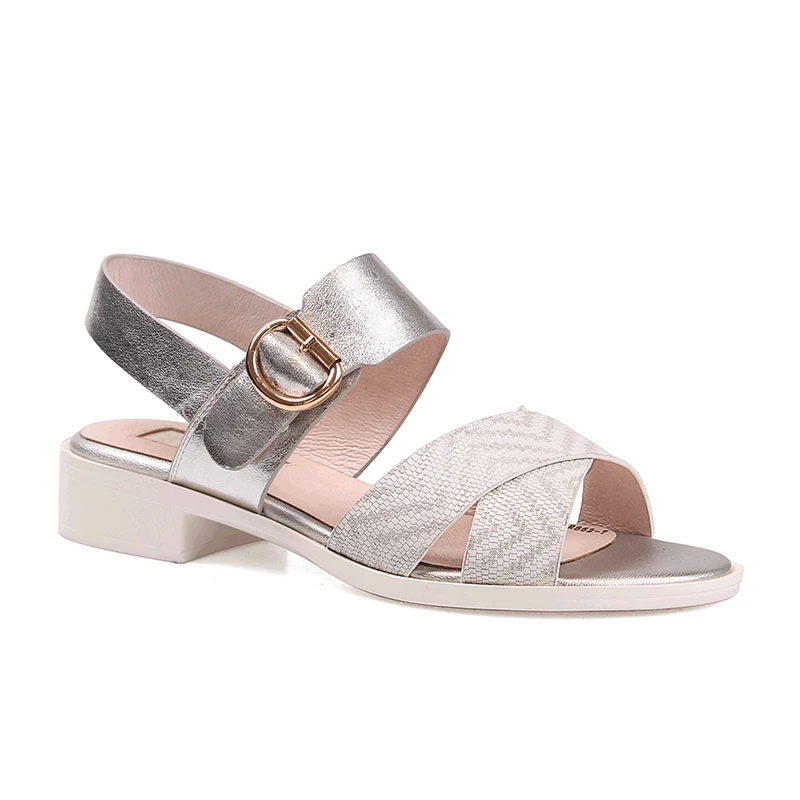 ISNOM/повседневные женские сандалии на не сужающемся книзу массивном каблуке