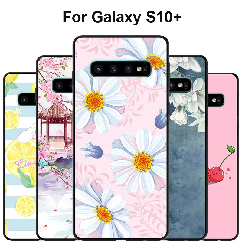 Чехол для Samsung Galaxy S10 + мягкий силиконовый чехол из ТПУ с принтом Plus G9750 защитный