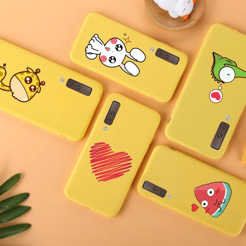 Мягкий желтый чехол из ТПУ для samsung Galaxy A70, чехол для samsung Galaxy A50, A30, S8, S9 plus, S7, S7 edge, силиконовый чехол