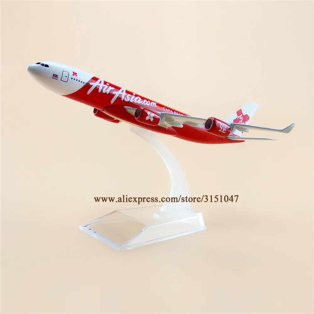 16cm Metal Air Asia CAPA BEST NEW AIRLINE Airbus 340 A340 Model Plane Aircraft Airways Airplane w Stand Kids Gift | Дом и сад