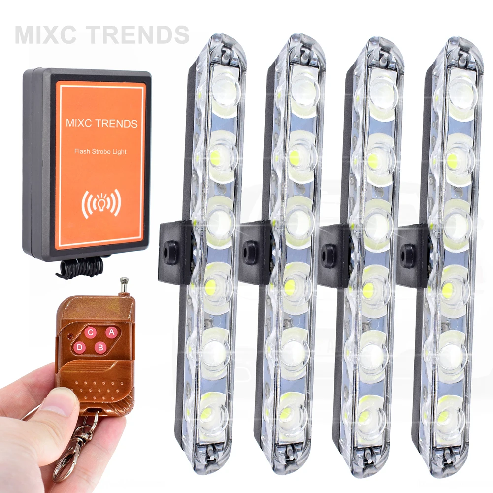 Беспроводной дистанционного стробоскоп светодиодный свет для полиции 4*6 водить