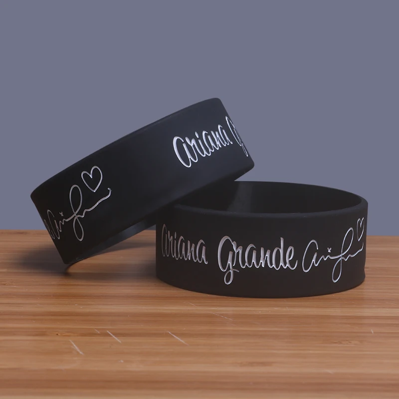 Новое поступление широкий версия силиконовые Браслеты поп музыки звезда Ариана