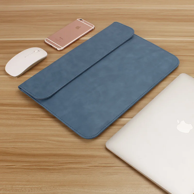 Сумка для ноутбука Macbook 13,3 дюймов huawei Matebook D Xiaomi Surface Pro 6 сумка для ноутбука 12 Pro 13 15 дюймов для женщин и мужчин 14 15,4 - Цвет: PU Dark Blue