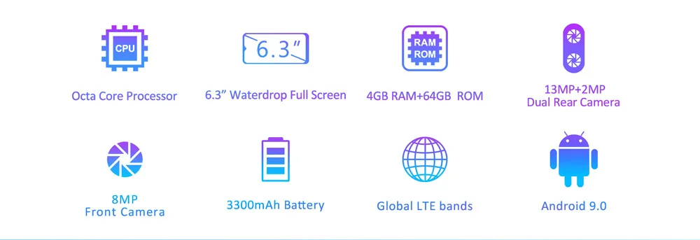 LEAGOO S11 4 Гб 64 Гб мобильный телефон Android 9,0 6," дисплей капли воды Helio P22 Восьмиядерный 13MP двойная камера отпечатков пальцев Смартфон