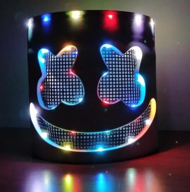 Закрученный сахар Dj Marshmello световой светодиодный маска шлем Косплэй опора для ночного клуба Электрический слог сто DJ Бар вечерние Rave оборудования