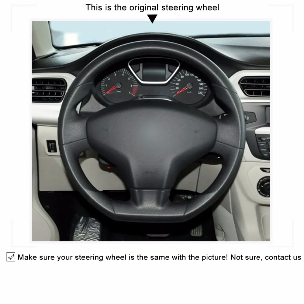 Чехол рулевого колеса автомобиля MEWANT черный чехол из искусственной кожи для Citroen