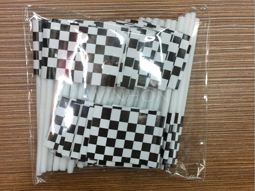 Мини Гонки бумажный флаг Пластиковая Палочка 48 шт. пищевой Обеденный торт