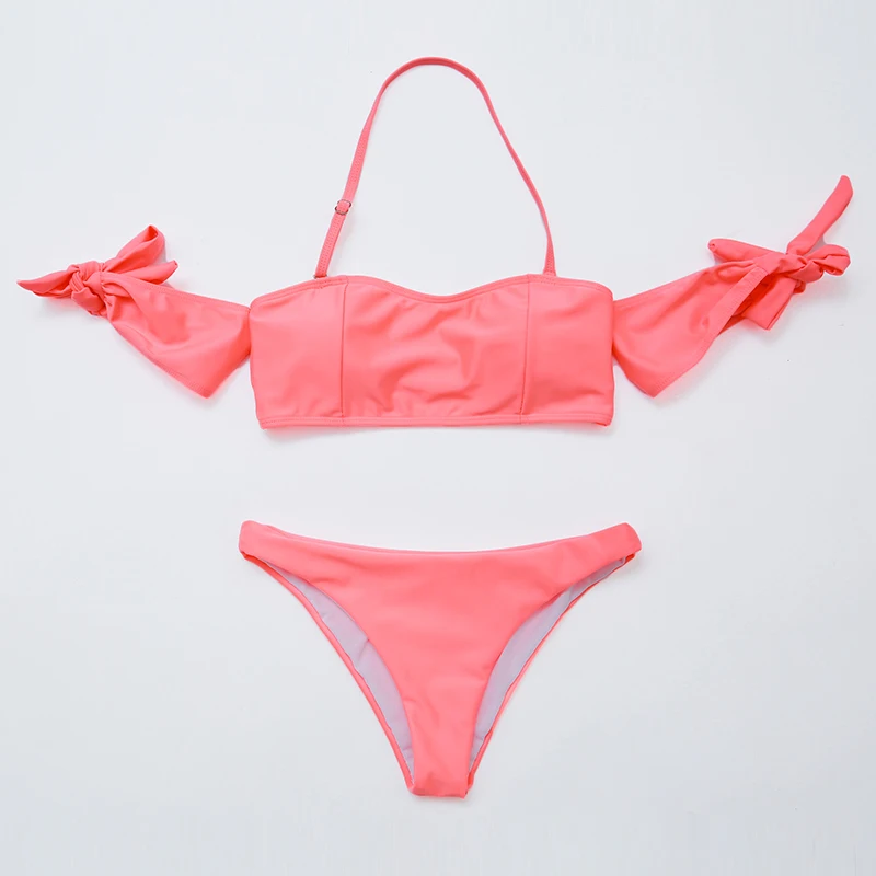 Бикини 2018 бандо Купальники для малышек Для женщин купальник пуш-ап бандаж Одежда