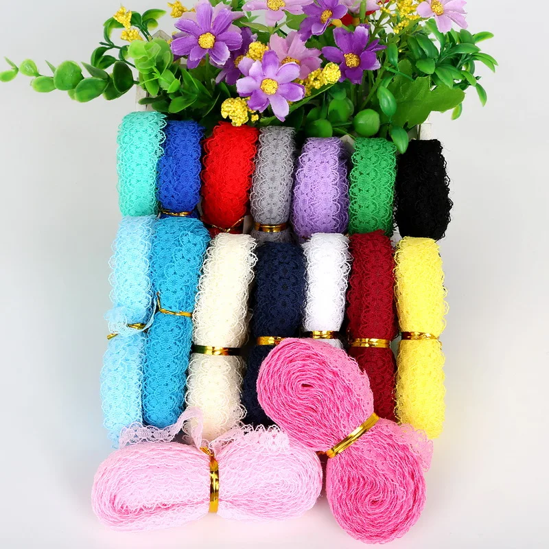 Ширина 15 мм 5 ярдов/партия вышитая сетчатая кружевная отделка ткань лента для