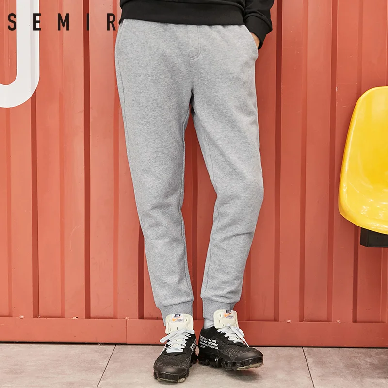 SEMIR брюки мужские толстые теплые флисовые готические спортивные черные