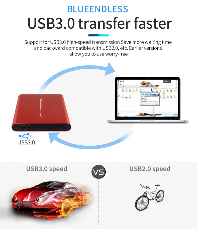 Blueendless портативный внешний жесткий диск 1 ТБ высокоскоростной 2," HDD USB 3,0 внешние устройства хранения для настольного ноутбука 1 ТБ жесткий диск