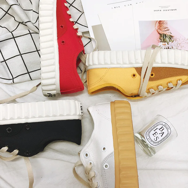 Новинка 2018 года Парусиновая обувь ins для студентов Корейская версия белой