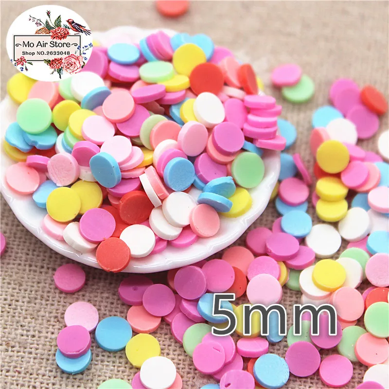 30 г 5 мм Полимерная глина смешанные цвета Круглый ломтик плоский дизайн ногтей