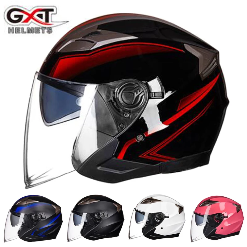 GXT мужской/женский мотоциклетный шлем с козырьком и полулицевым для