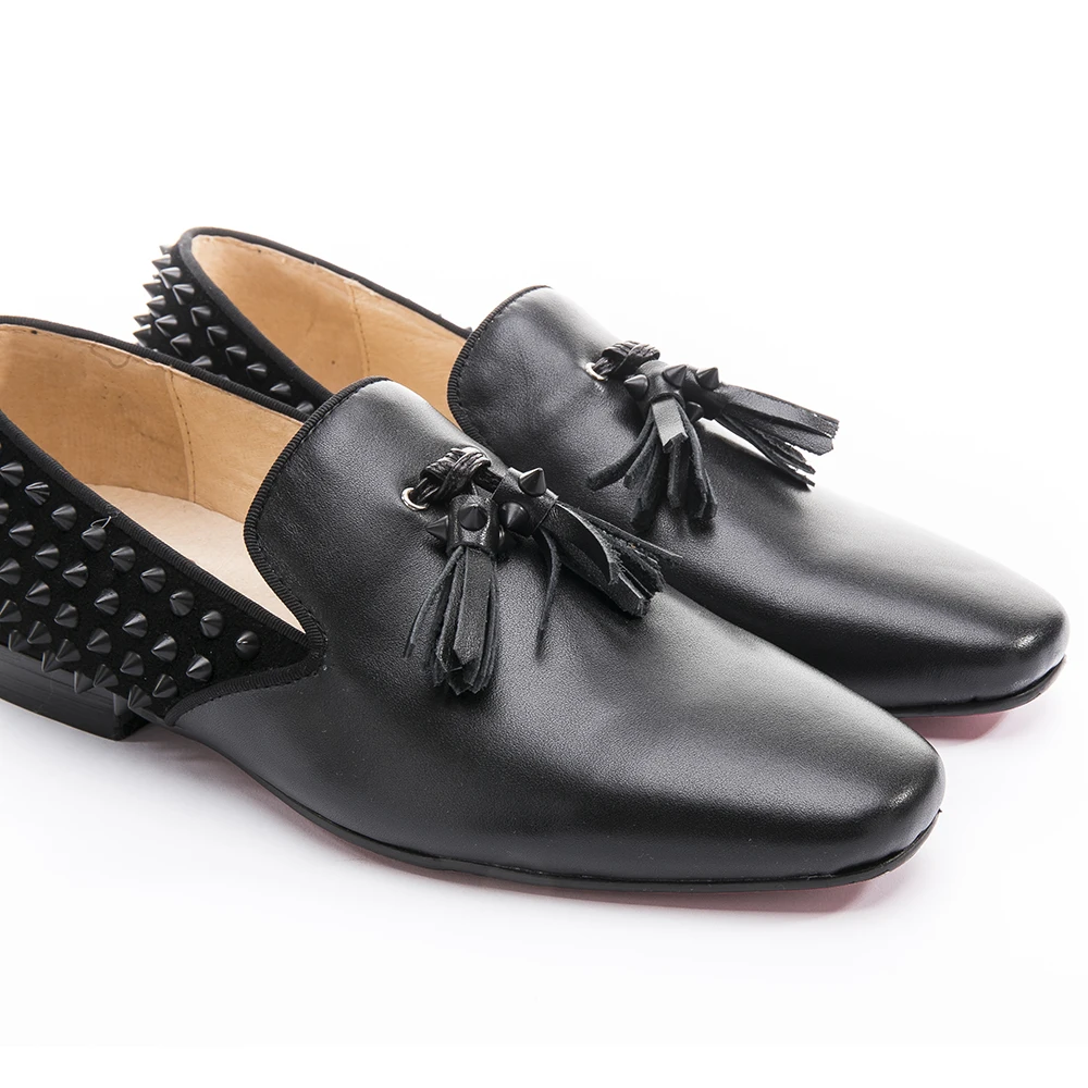 Мужские лоферы модная обувь на каблуке с заклепками и матовая Мужская Свадебная