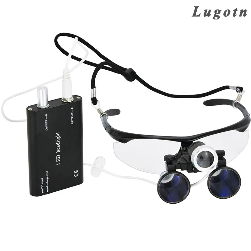 3.5X Magnification Antifog Medical Enlarger Lens Surgery Surgical Magnifier With LED Light Oral Dental Headlight Operation Loupe
