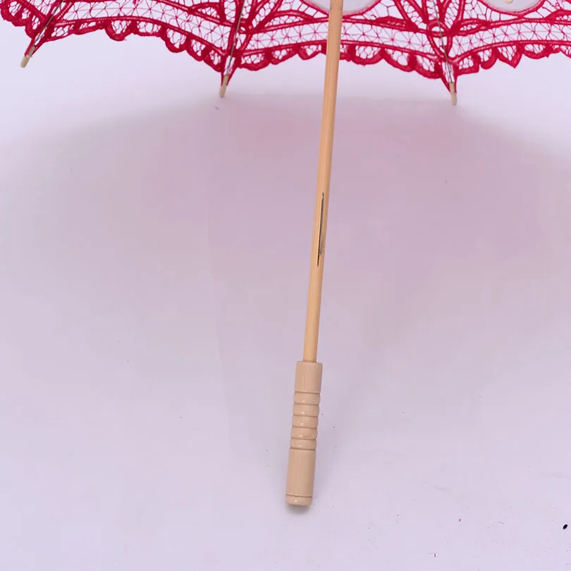 QUNYINGXIU украшение для свадьбы ремесло кружева розовый красный зонтик хлопок