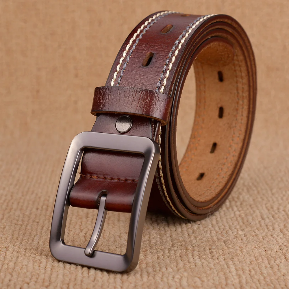 

Hot Sale Fashion Men belts Luxury designer Top quality Genuine leather belt man First Layer Cow Skin strap Jeans girdle for male