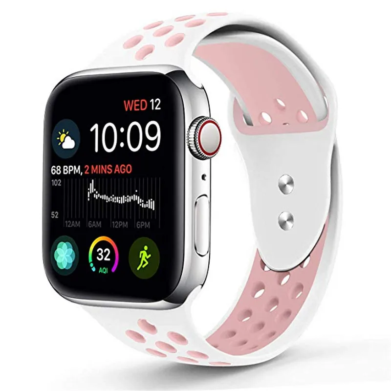 Силиконовые Ремешки для наручных часов Ремешок для Apple Watch серии 4 44 мм 40 мм сменный Браслет для iWatch Группа 42 мм 38 мм серия 3/2/1