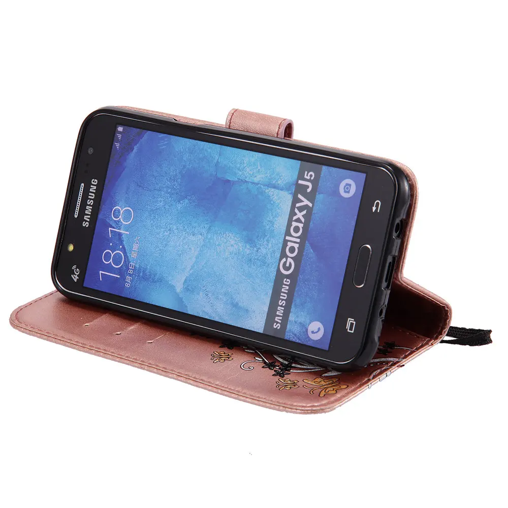 Чехол бабочка для Samsung Galaxy J5 J 5 2015 J500F J500H/DS цветочный кожаный флип чехол кошелек