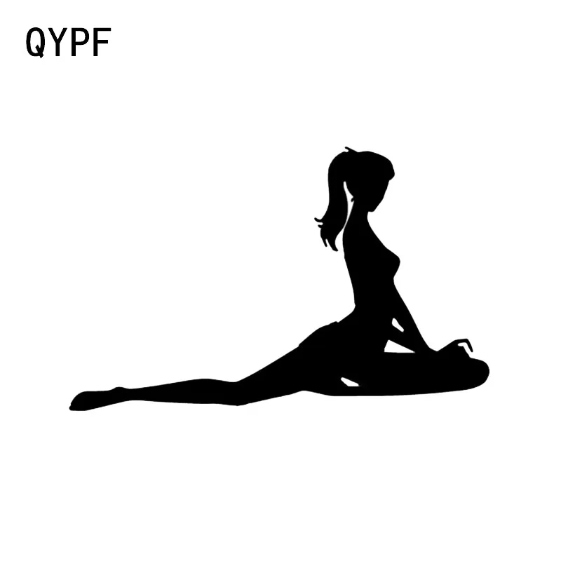 

QYPF 13.7*8.7 Aerobic Exercise Yoga Fitness Meditation Vinyl Decor Car Sticker Silhouette C16-1989