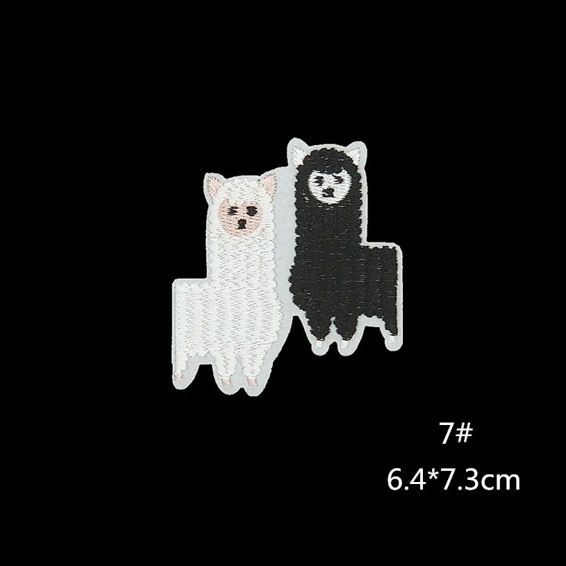 Нашивки из ткани альпака с животными мультфильмов вышитые термоклейкие нашивки