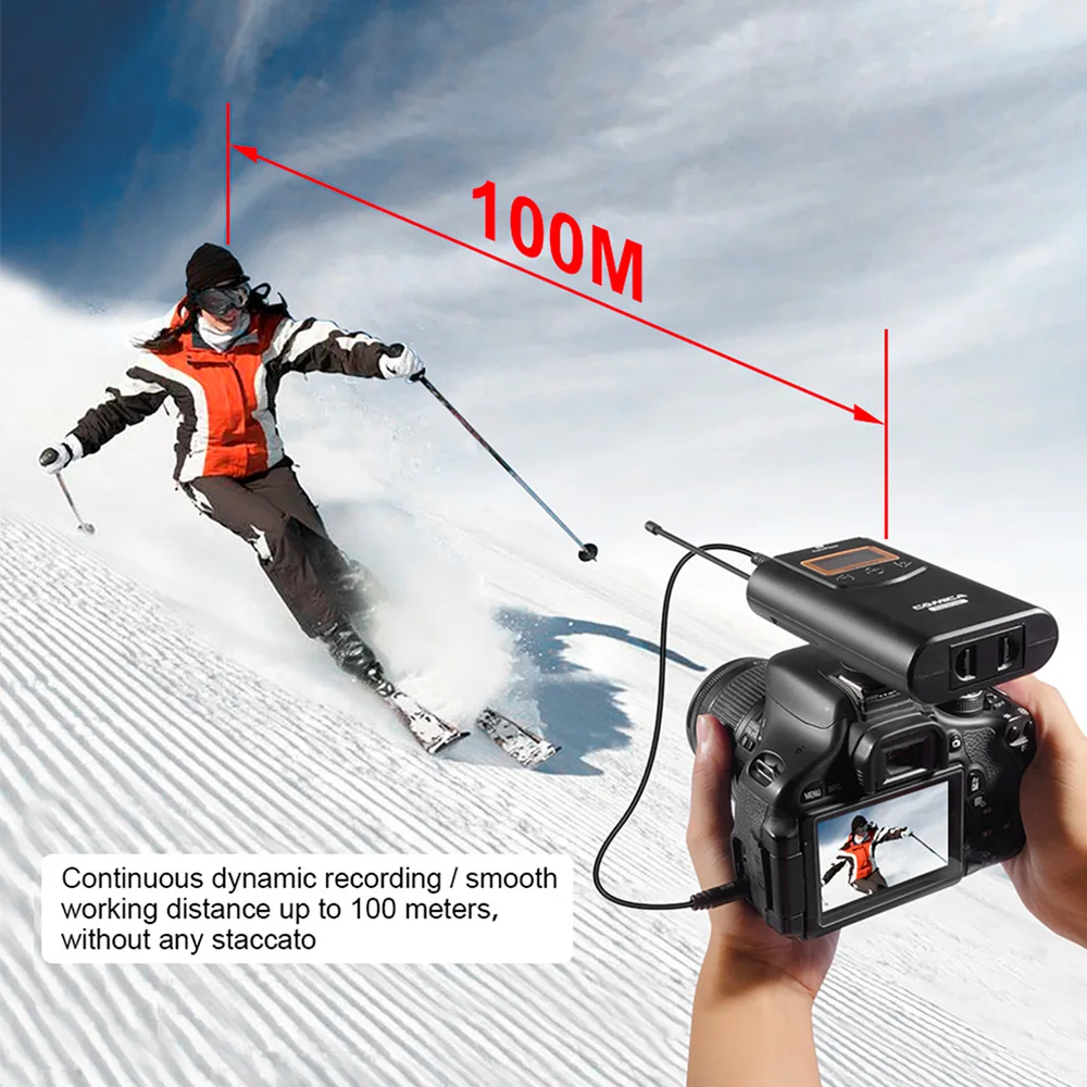 COMICA CVM-WM100 профессиональный беспроводной петличный микрофон для Nikon sony Canon 5D III, 5D II, 6D GH5, GH4 смартфон
