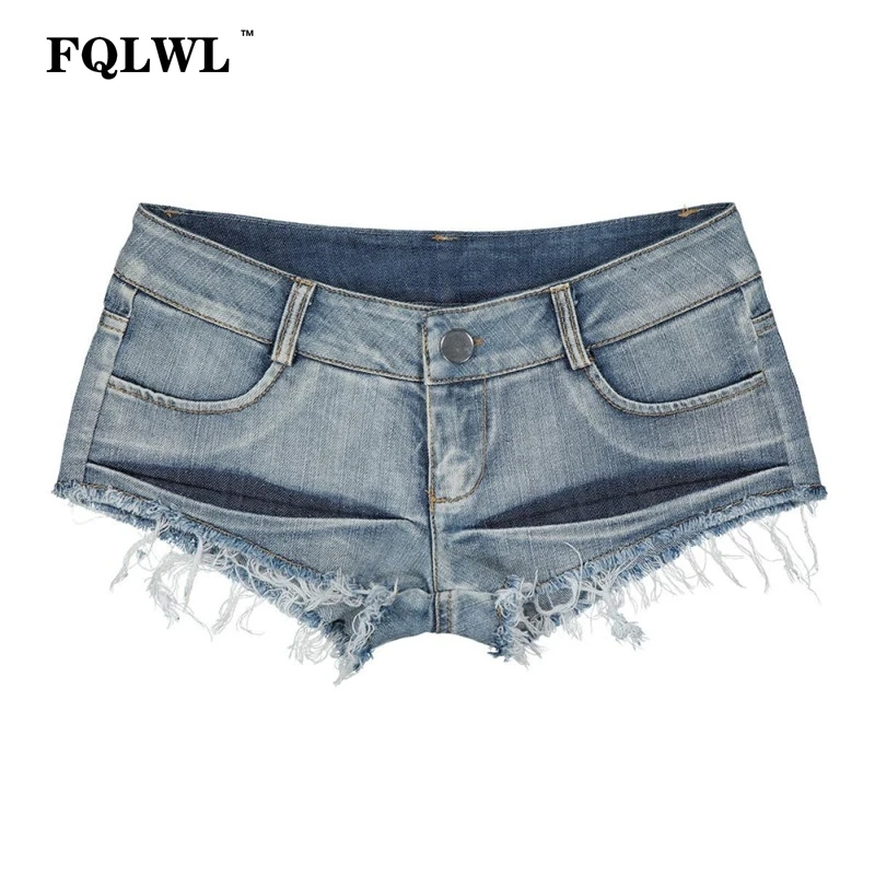 Женские джинсовые рваные шорты с бахромой FQLWL летние джинсы потертостями и