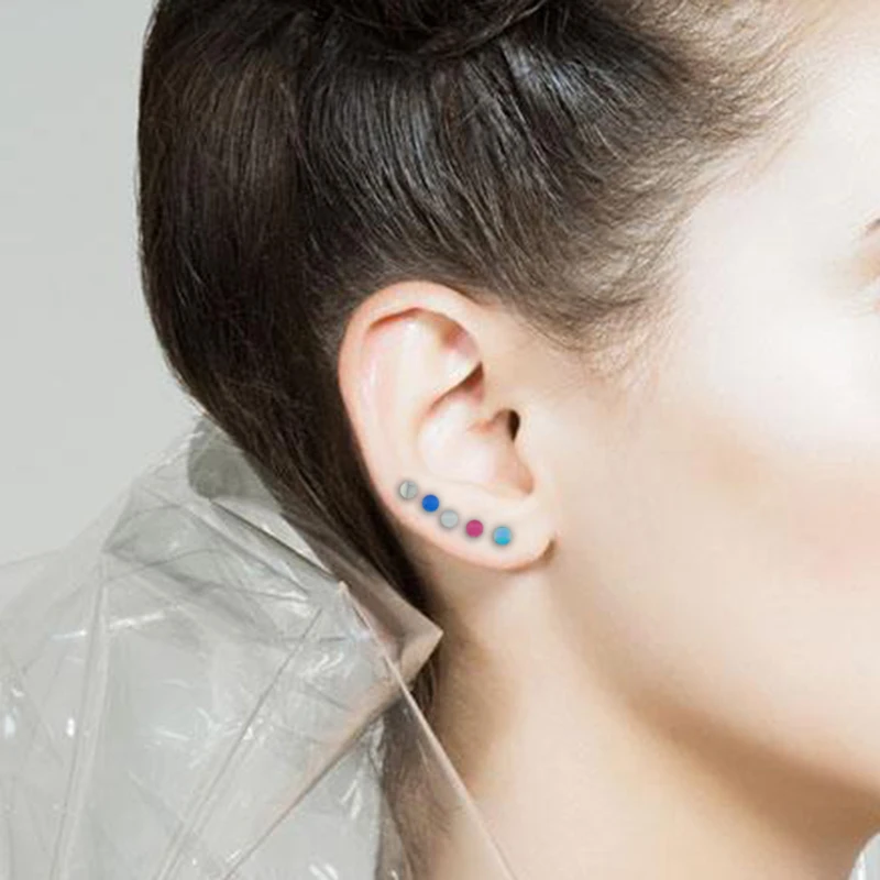 Гвоздик для губ из хирургической стали 16 г красочный камень Модные Серьги пусеты