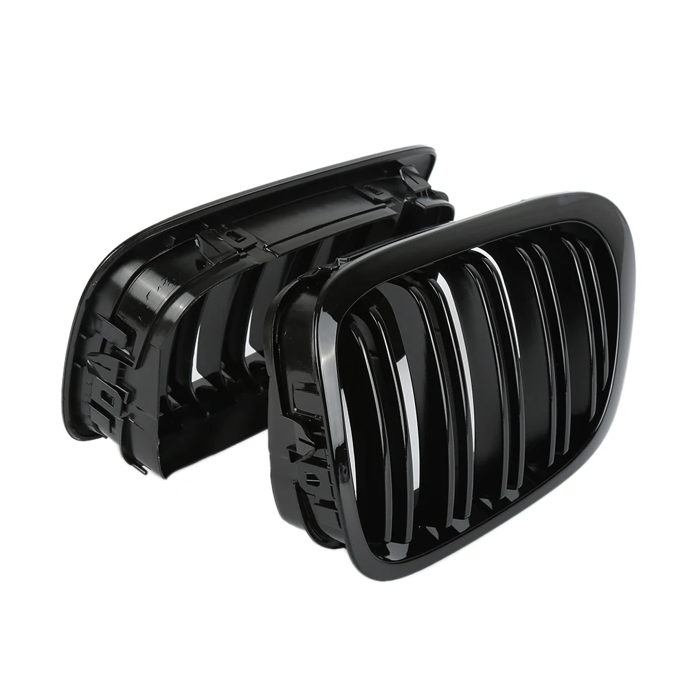 Liplasting 2 шт. глянцевый черный Автомобильный передний бампер Гриль двойная решетка