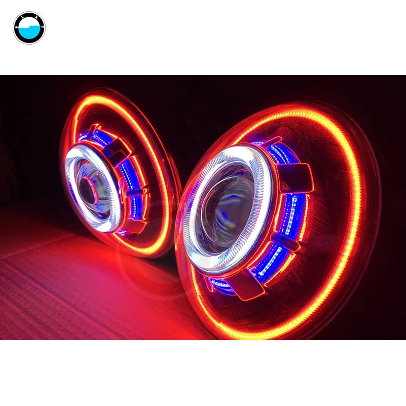 7 дюймовый светодиодный фар дюймов Звездное фары для автомобиля с дьявольские