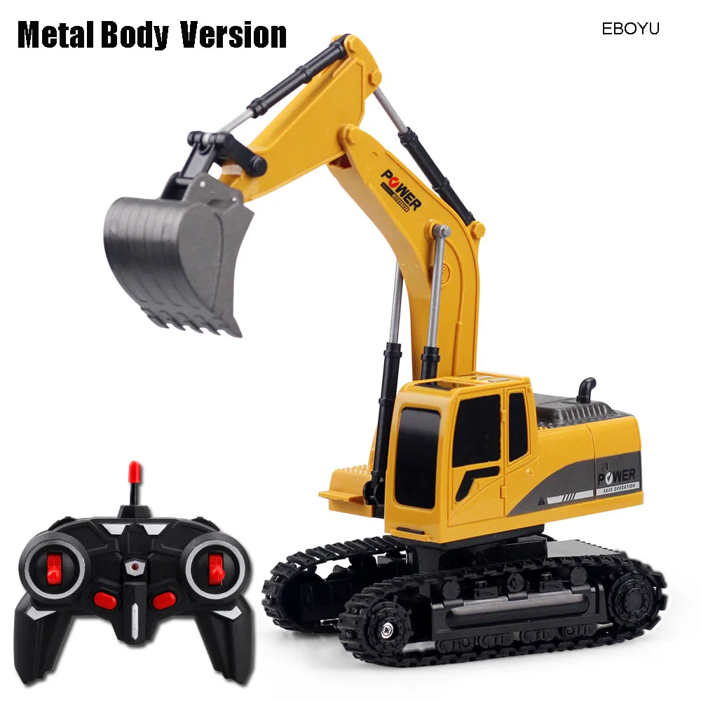 Metal Body Version EBOYU 258-1 2,4 ГГц 6CH 1:24 RC для экскаватора daewoo, Мини RC грузовик Перезаряжаемые имитация экскаватор игрушка в подарок для детей - Цвет: Metal Body Version