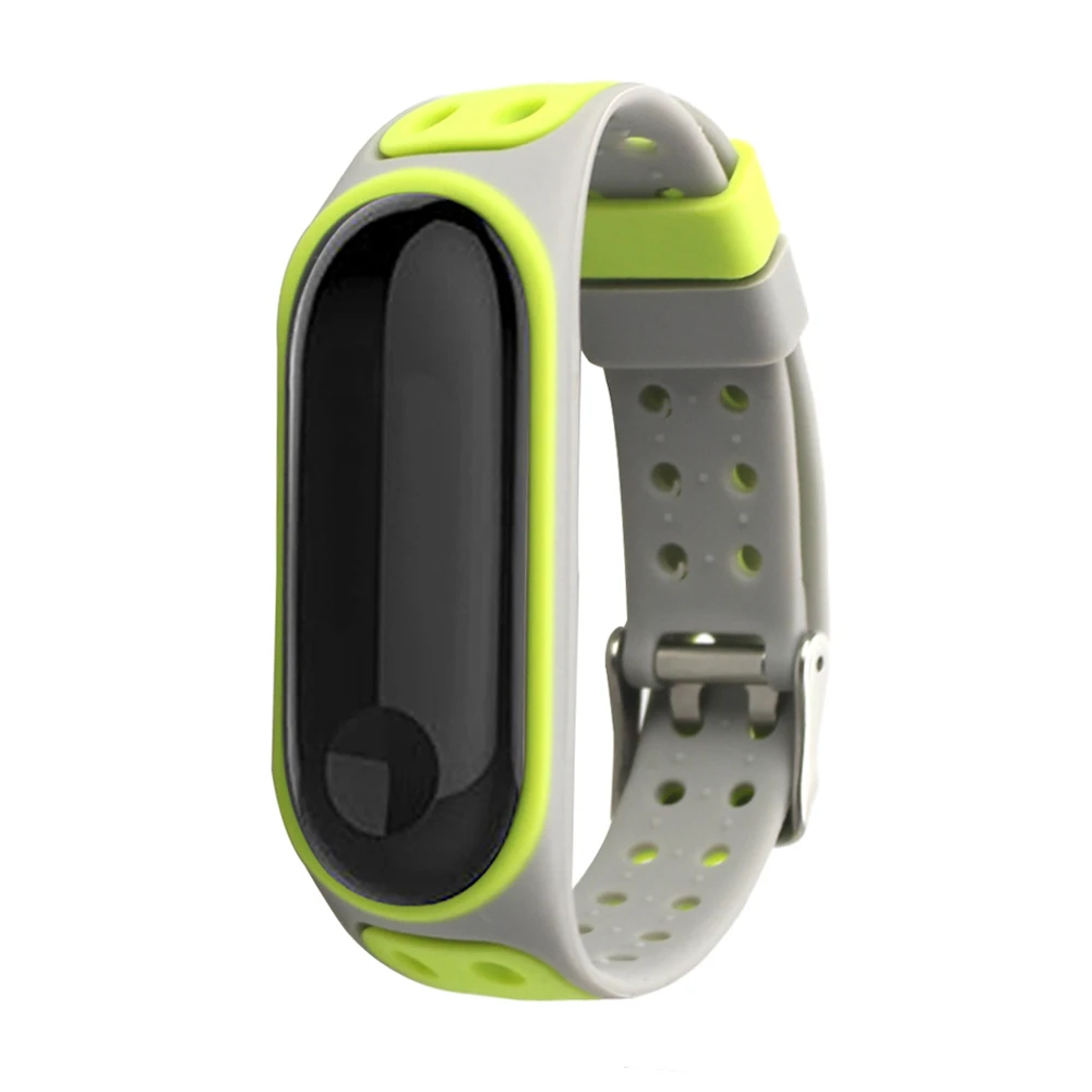 Двухцветные силиконовые браслеты с пряжкой для Xiaomi mi Band 4 ремешок на запястье спортивный пористый вентиляционный ремешок mi Band 3 умный Браслет